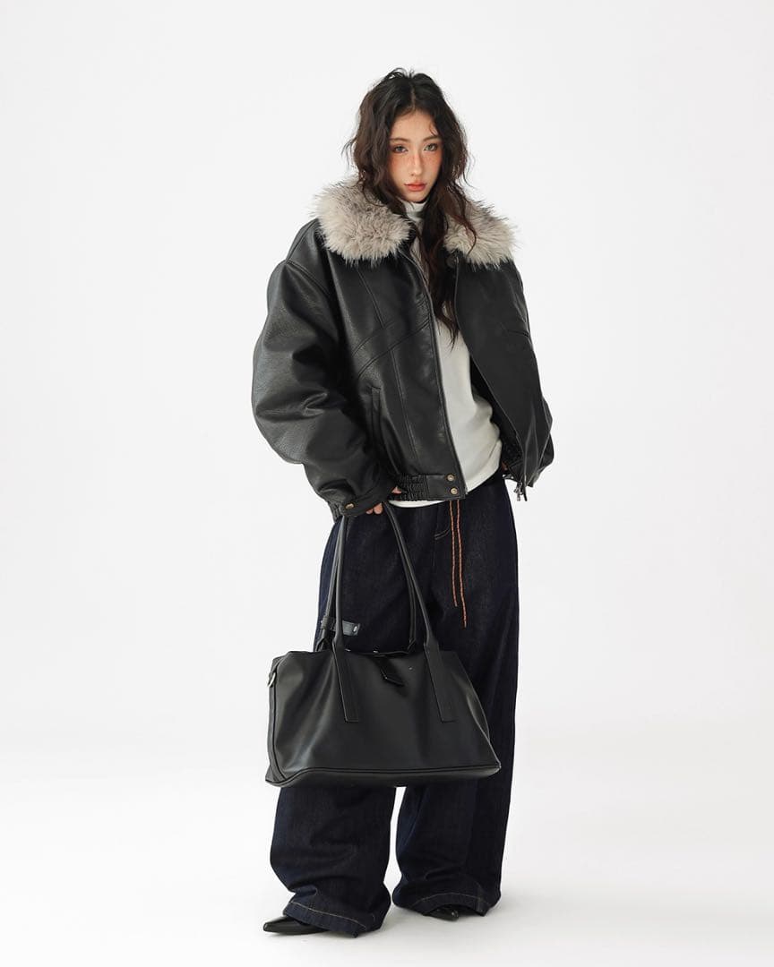 【日本未上陸】ACESTUDIOS 25AW ファーレザーブルゾンジャケット