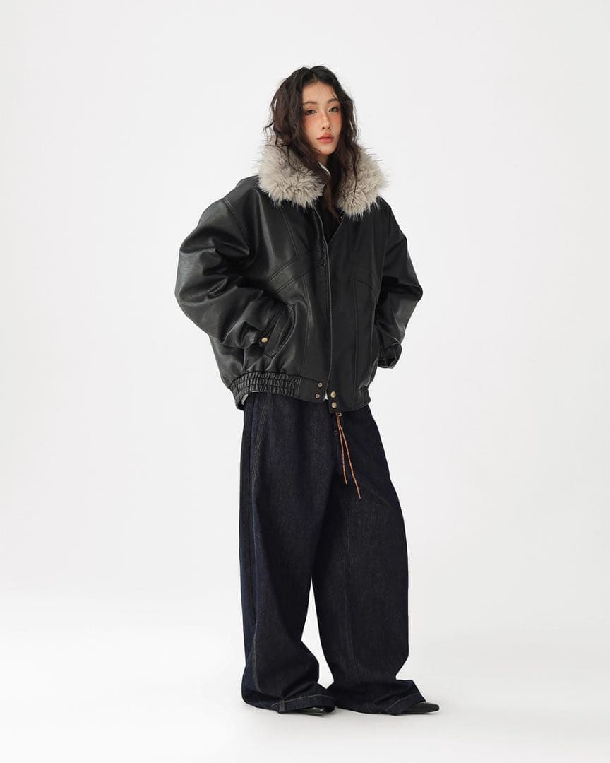 【日本未上陸】ACESTUDIOS 25AW ファーレザーブルゾンジャケット