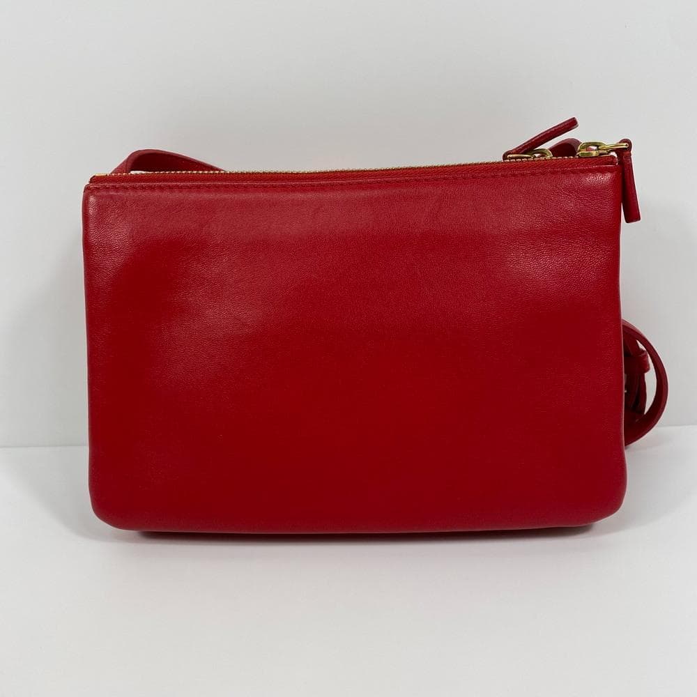 セリーヌ トリオスモール レッド ショルダーバッグ MBZ045