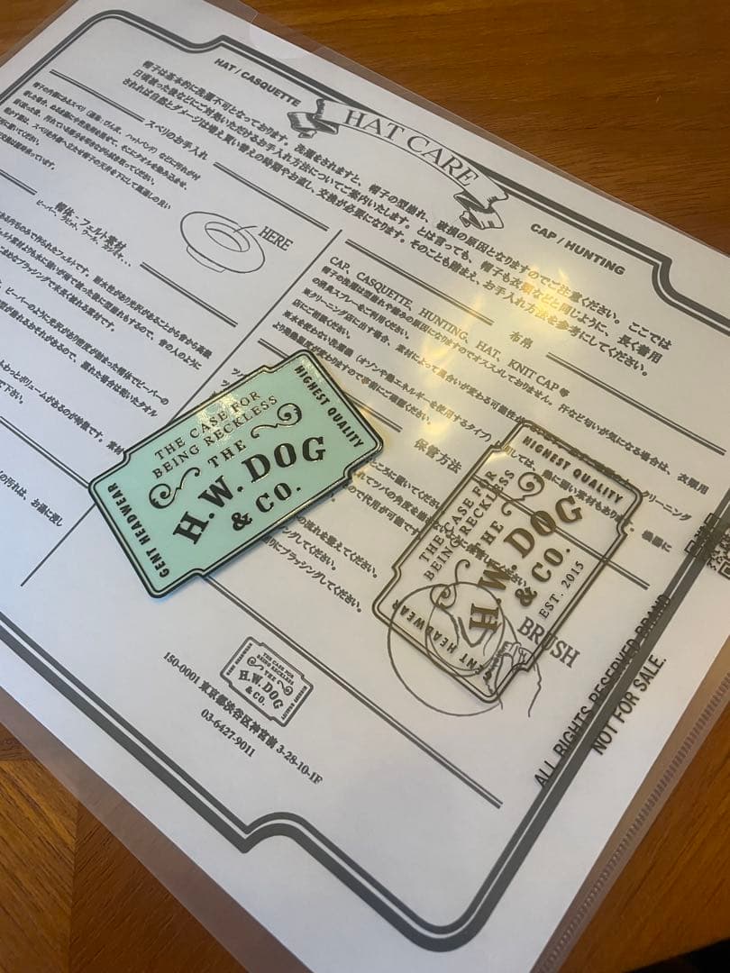 H.W.DOG & CO. コットンベレー帽 ブラック