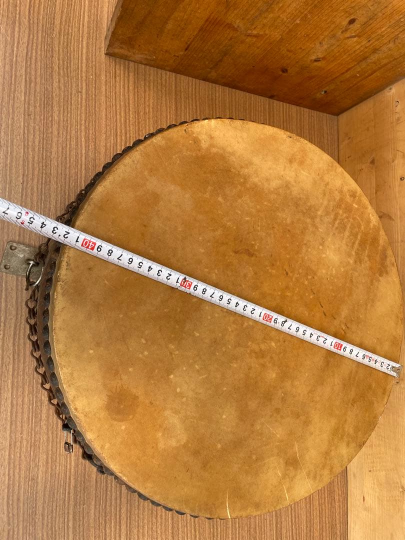 和太鼓　アンティーク　木製　バチ付
