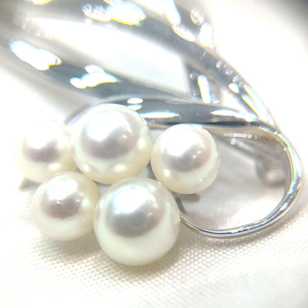 ⭐️MIKIMOTO⭐️小ぶり Silver ベビーパール デザインブローチ