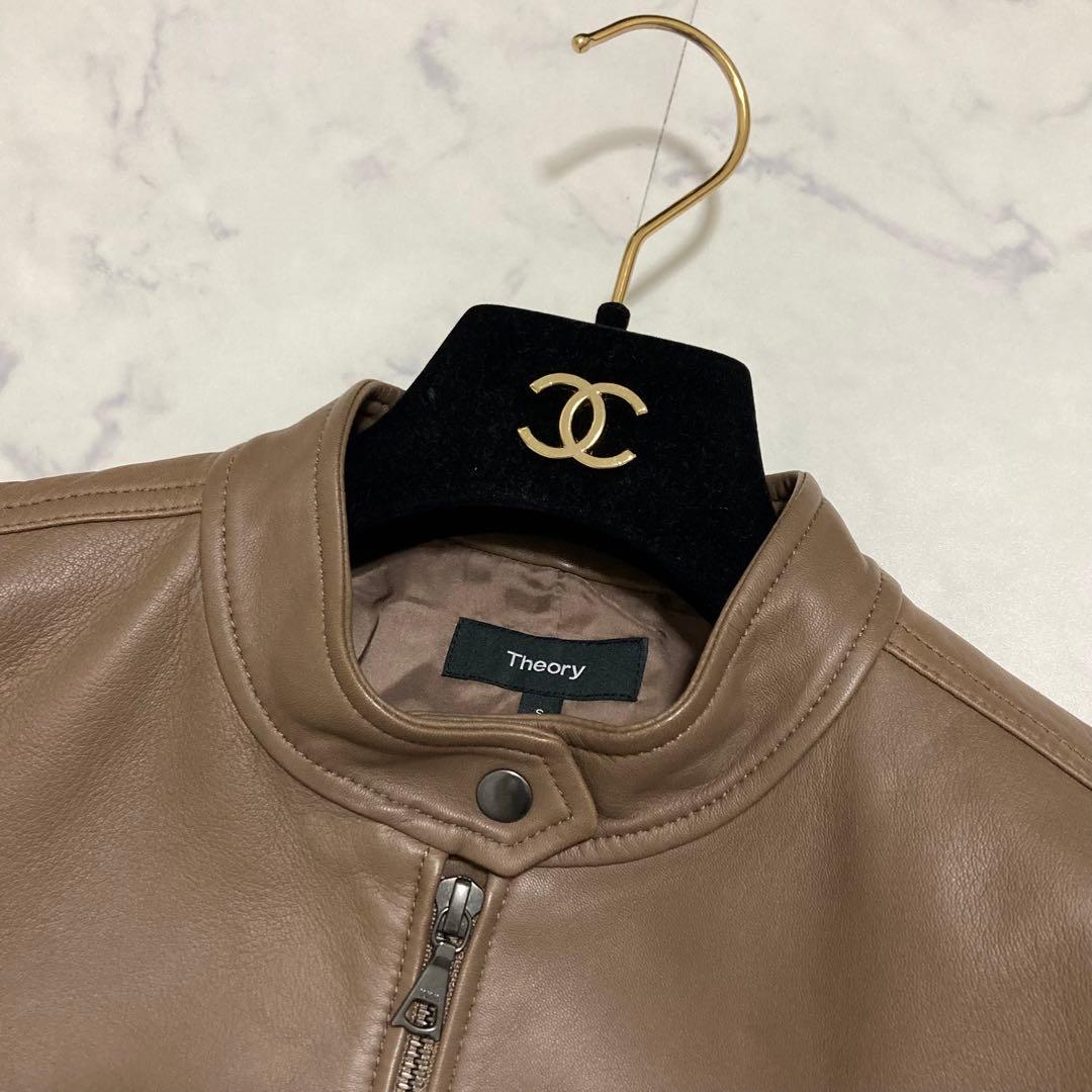 【希少美品】Theory ラムレザー ライダースジャケット BAVEWICK N