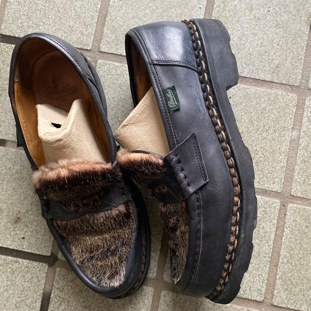 パラブーツ　ファー　ローファー