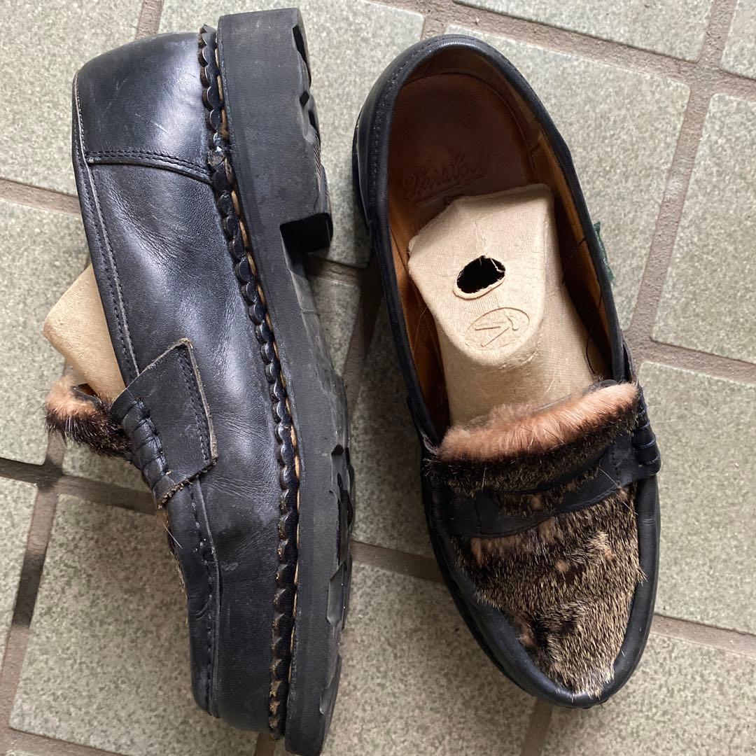 パラブーツ　ファー　ローファー