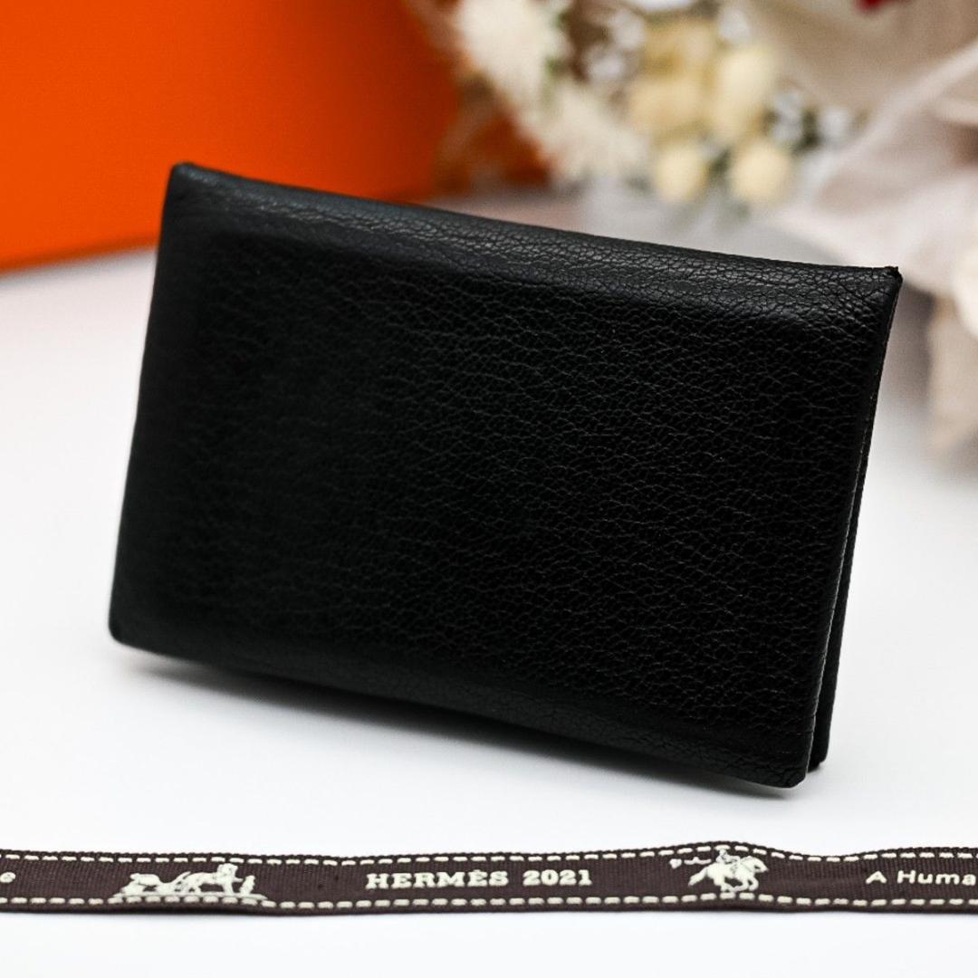 エルメス カードケース カルヴィ ヴェルソ ヴォーエプソン ブラック 名刺入れ