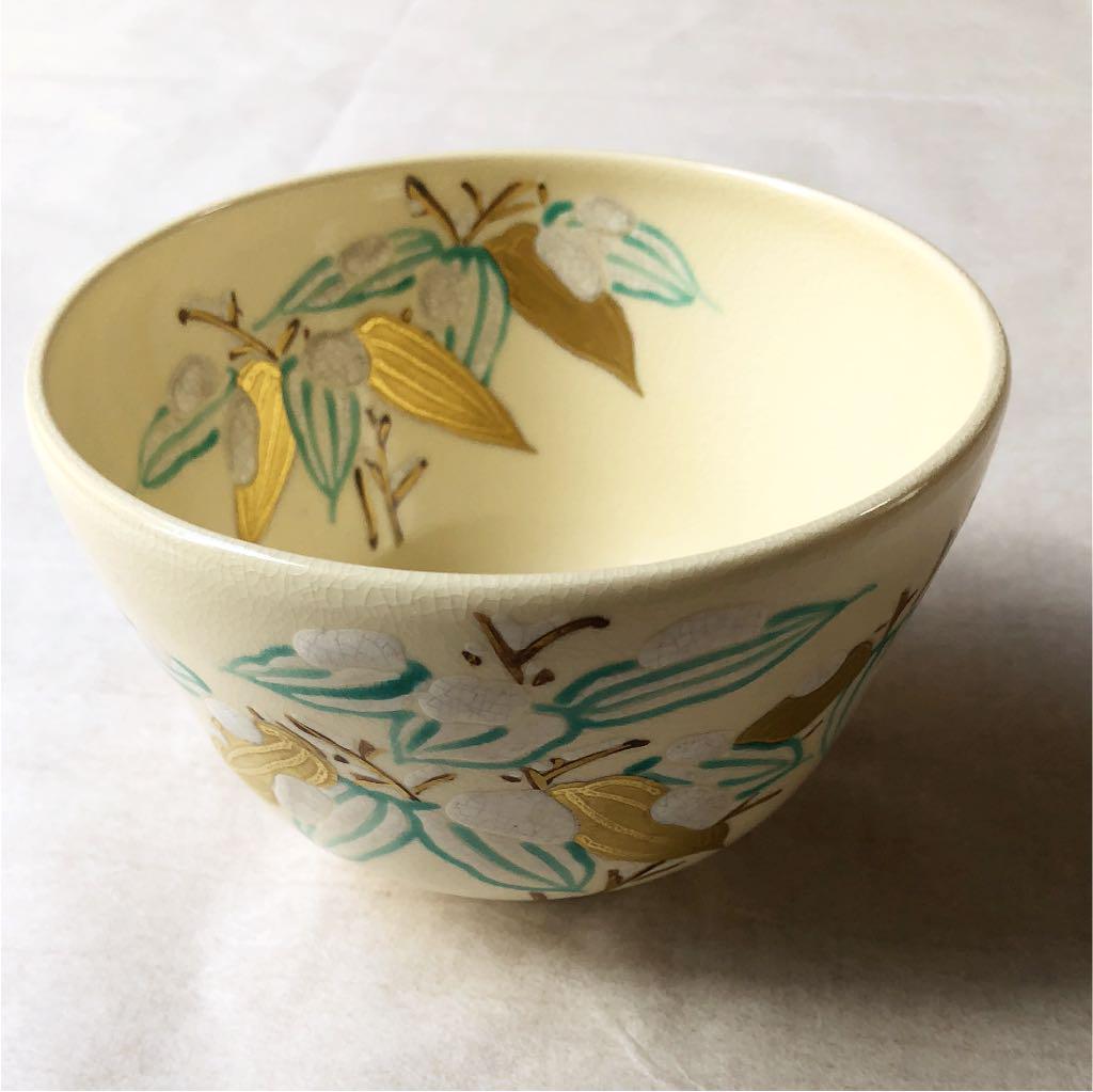 箱有　美品　平安紫雲作 雪笹紋茶碗