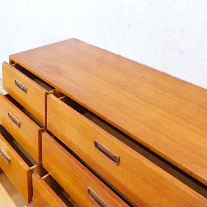 チェスト ヴィンテージ イギリス 4段 8引出 チーク 木製 レトロ