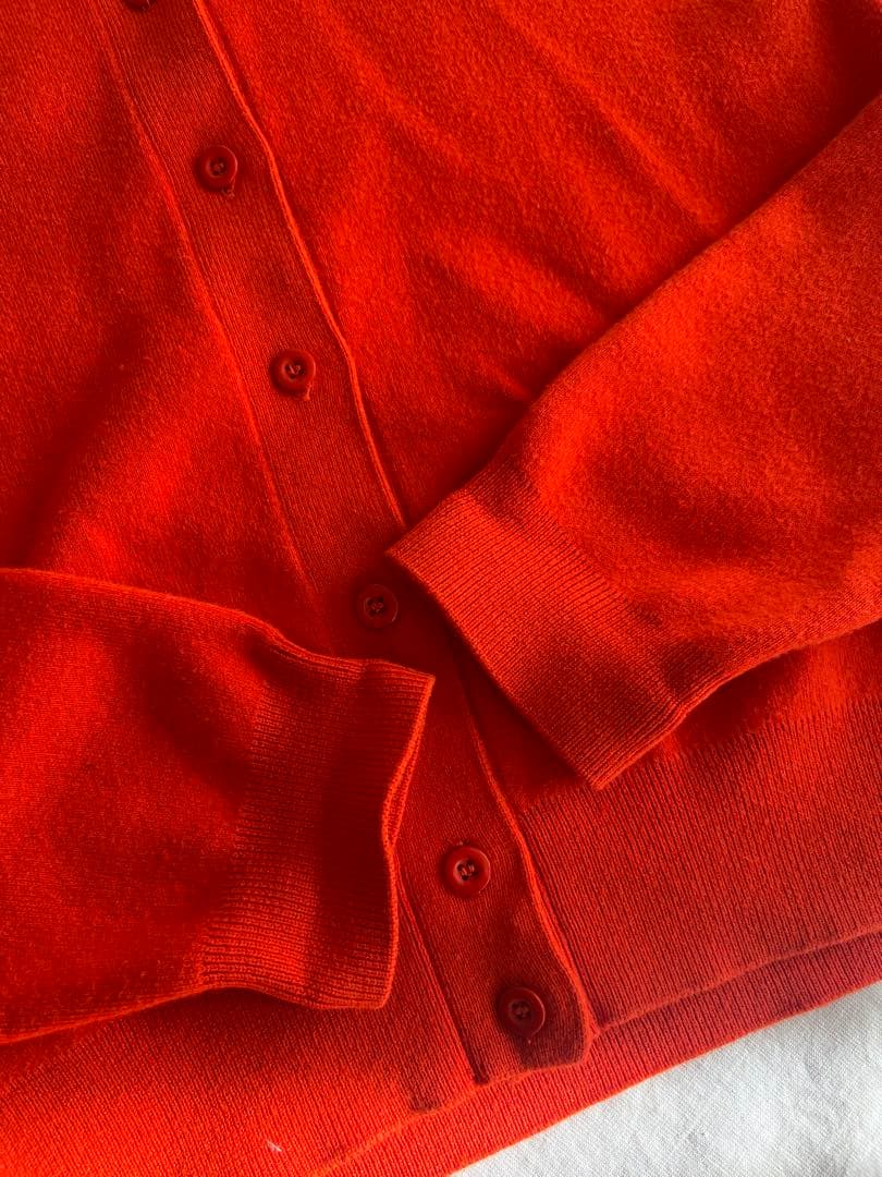 CABaN コットンカシミヤ クルーネックカーディガン　35レッド