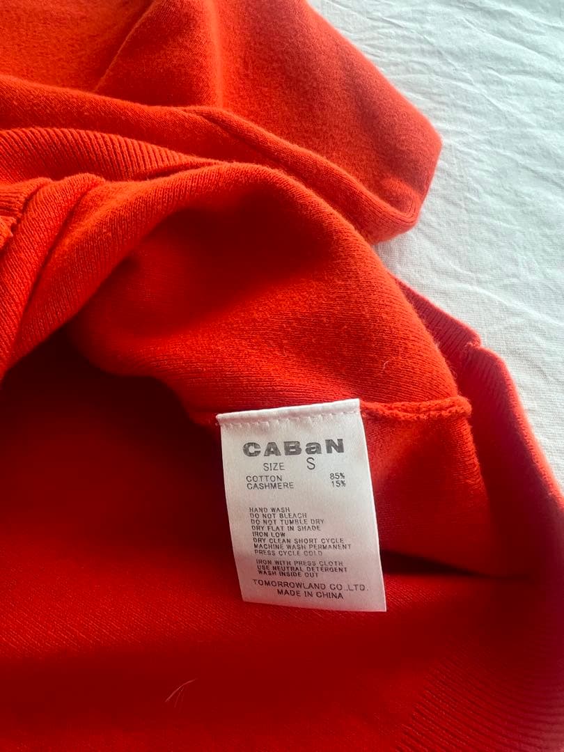 CABaN コットンカシミヤ クルーネックカーディガン　35レッド