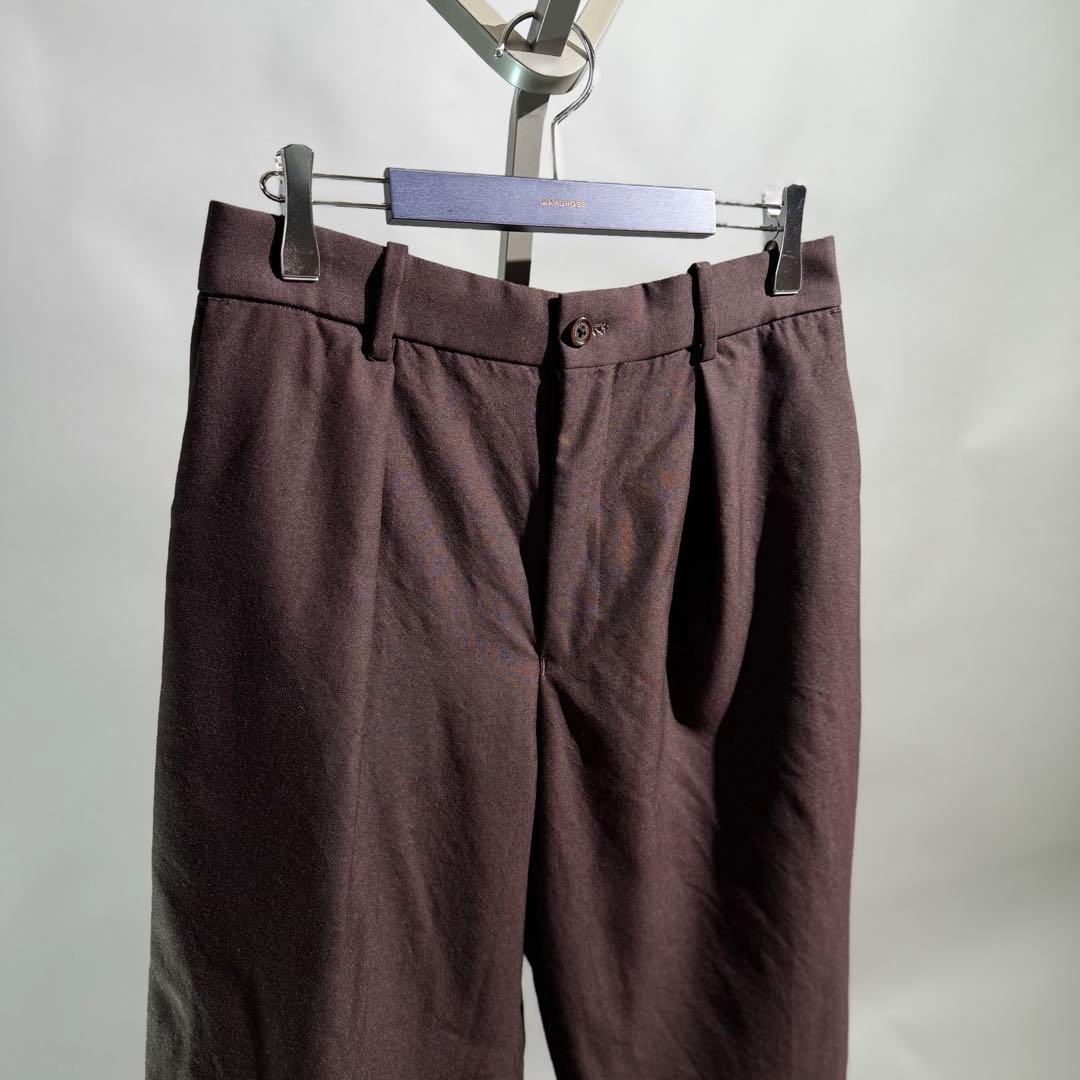 MARKAWARE ペグトップウールスラックス 2 ダークブラウン