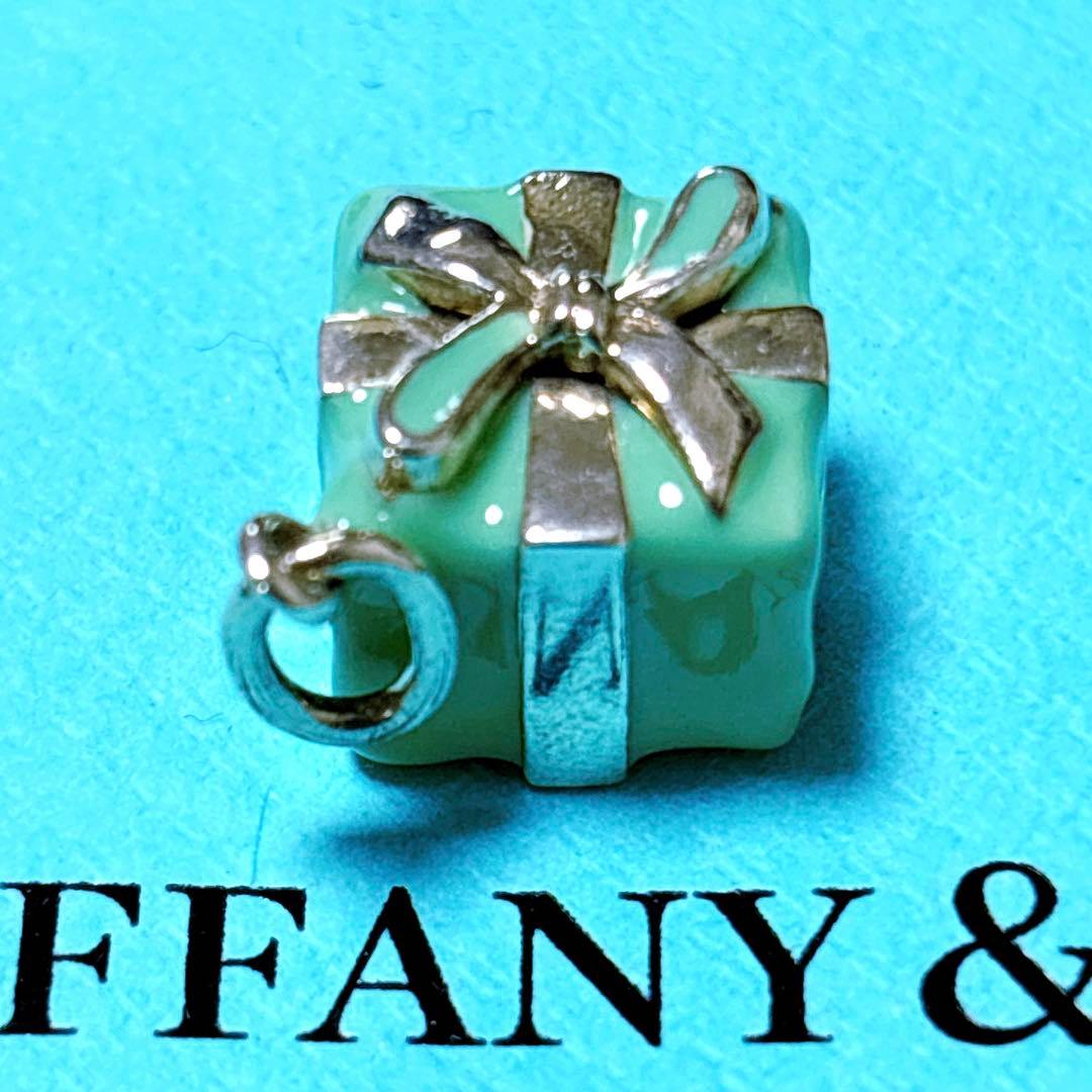 【美品】ティファニー チャーム エナメル ブルーボックス 緑 SV925