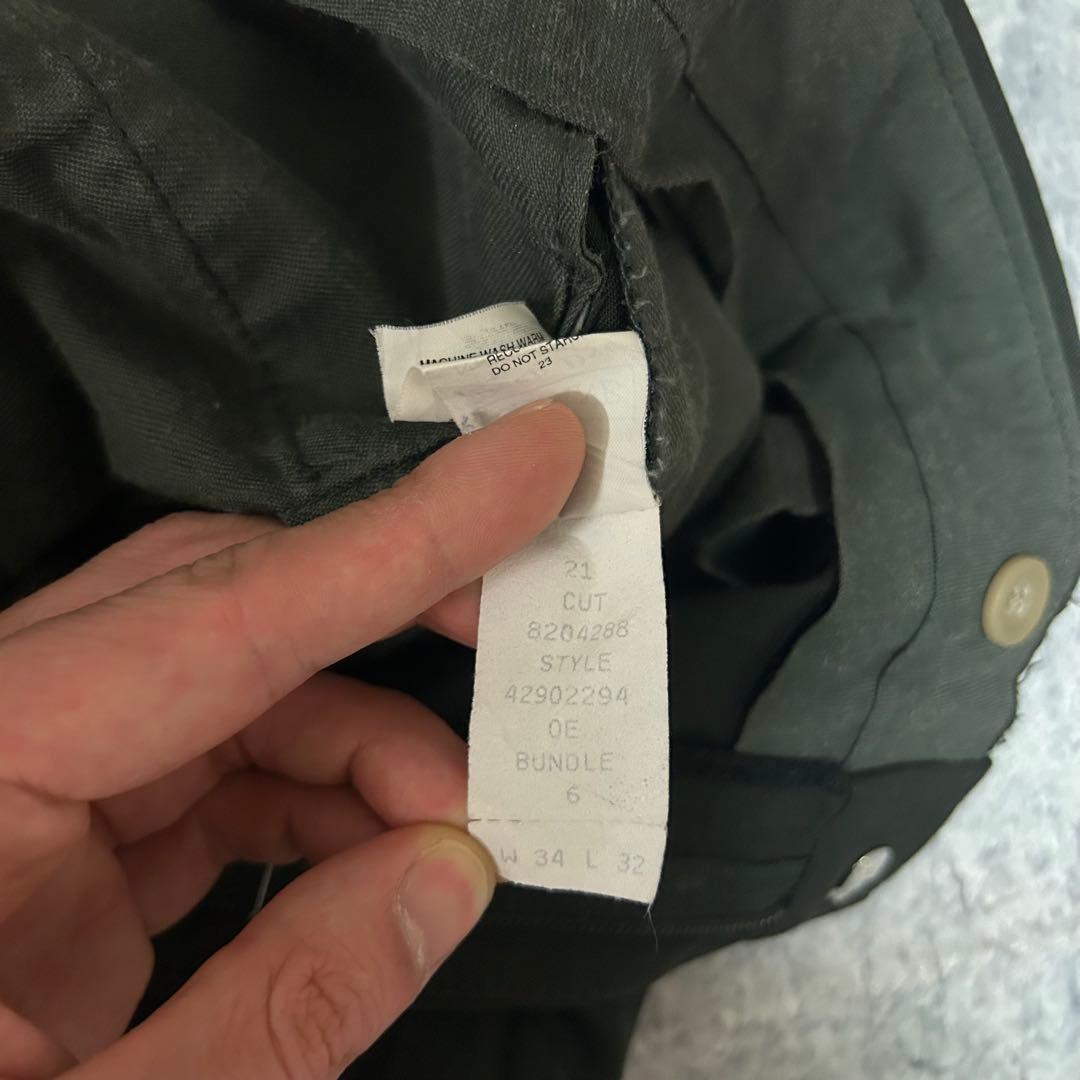 90s \"レーヨンギャバ“ 3タック スラックス “オリーブ” SAVANE