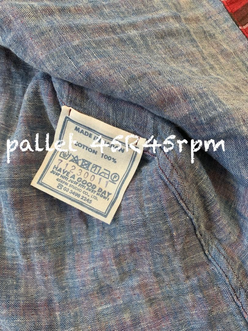 45R45rpm ガーゼ二重織のフリルカラーブラウス