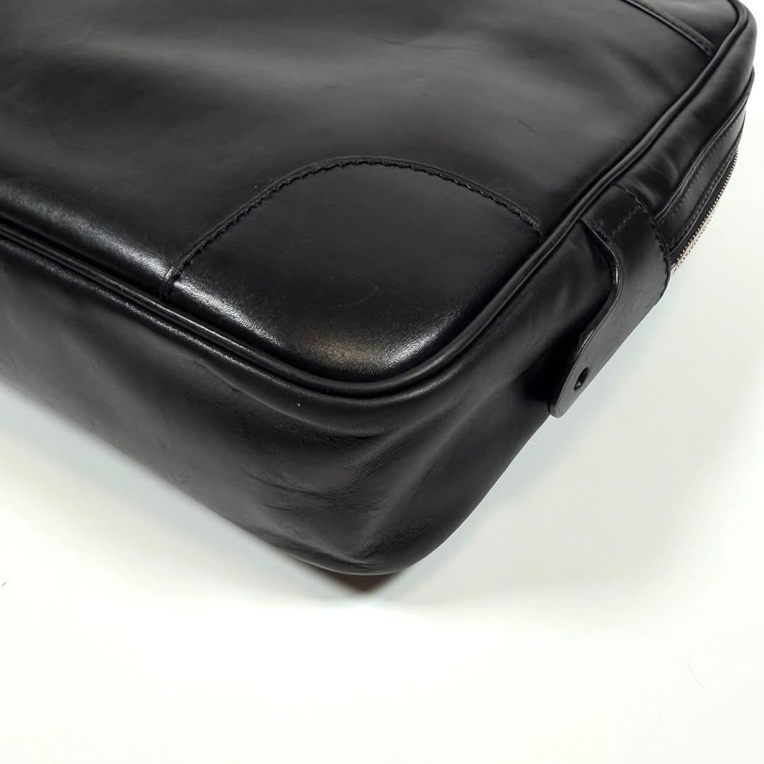 【美品】【希少】ラルフローレン　ビジネスバッグ　カーフレザー　ブラック　メンズ
