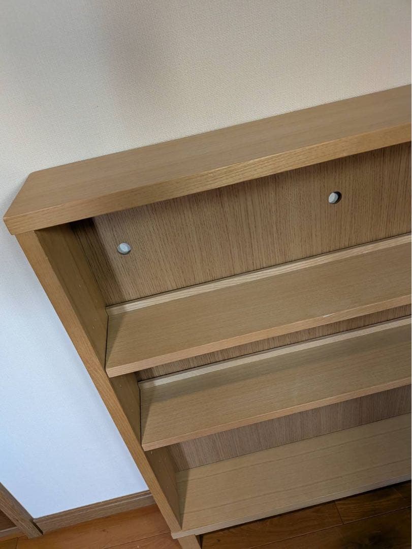 ■送料込■無印良品 木製薄型ラック ワイド小 奥行14cm 本棚 棚