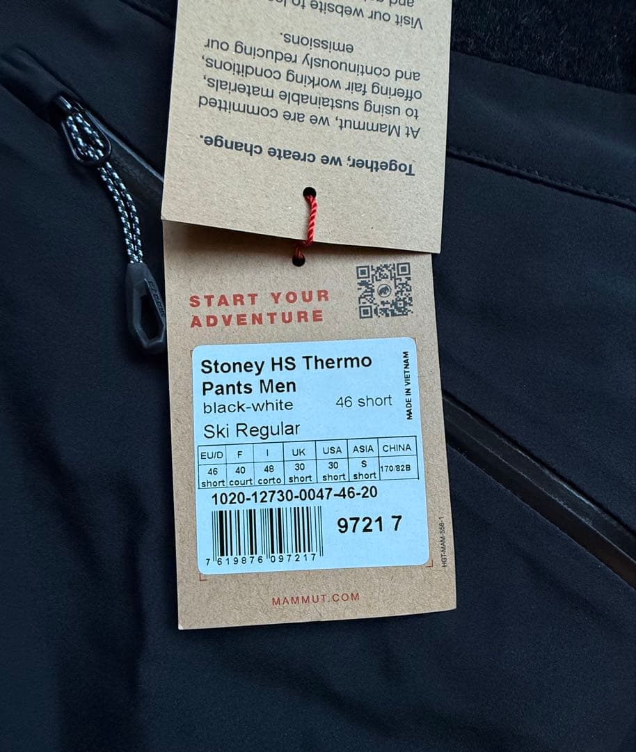 新品 mammut Stoney HS Thermo Pants マムート S
