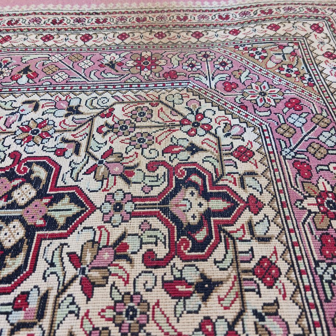 Y2824 高級ペルシャ絨毯 クム産 シルク100% 手織り タペストリー