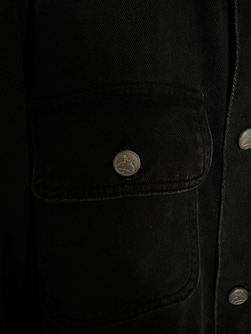 【Basketcase】ブラックデニムジャケット　ダメージ　 ショート丈