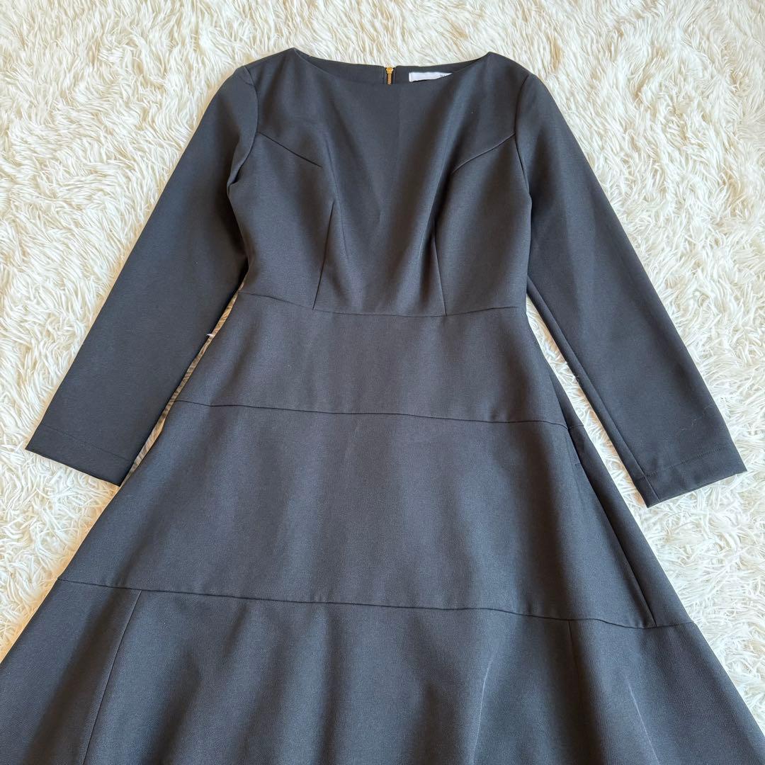 24AW最新モデル/定価3.6万 ジェンヌ オードリーフレアワンピース L 黒