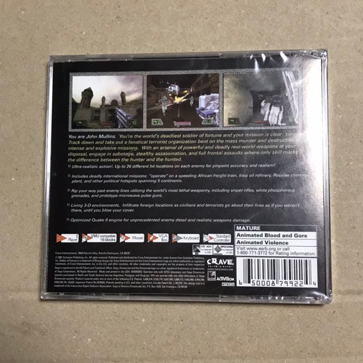 SOLDIER of FORTUNE. 北米版　Dreamcast