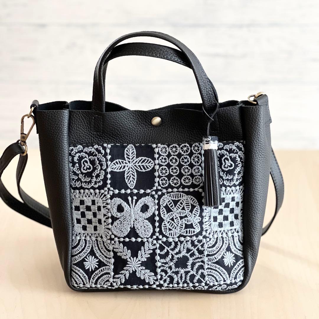 トート型本革ショルダーバッグ forest tile RB601-271