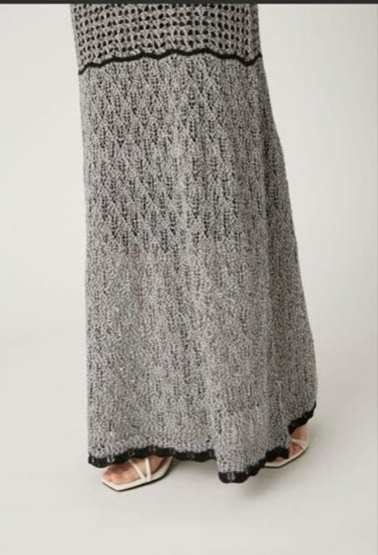 FRAY I.D レースアップ2wayニットタンクドレス　アイボリー　ブラック