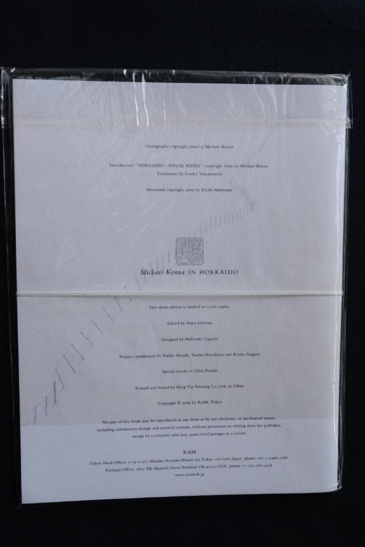 【Michael Kenna： In Hokkaido 】初版　未開封サイン入り