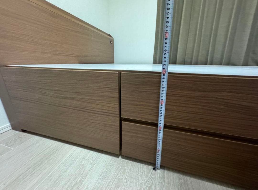 ダブルベッドフレーム 収納付き コンセント