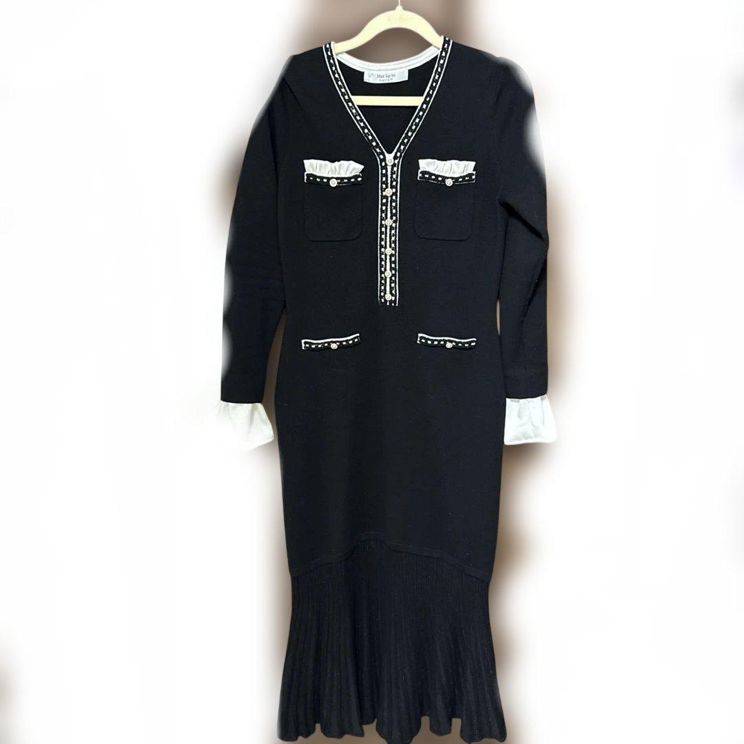 ワンピース herlipto Isaline Long Knit Dress