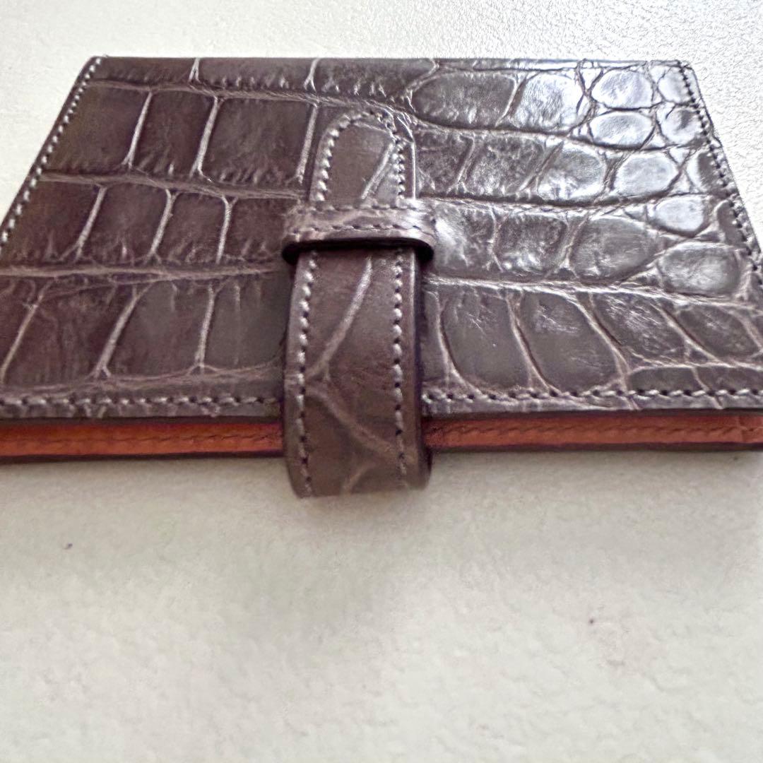 未使用　J&M デビッドソン 名刺入れ　カードケース　クロコ型押し