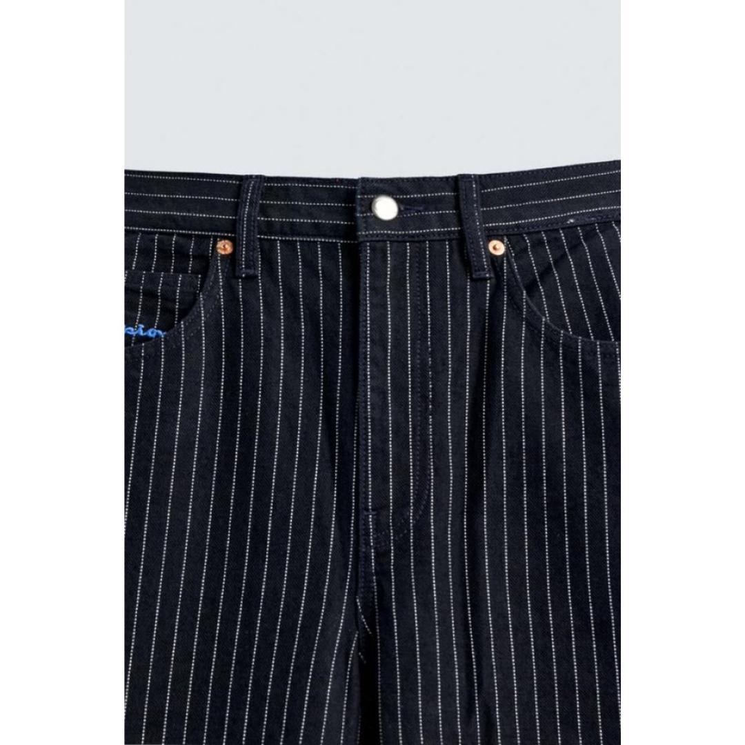 CHAMPION X ZARA ストライプ バギーフィットジーンズ 36サイズ