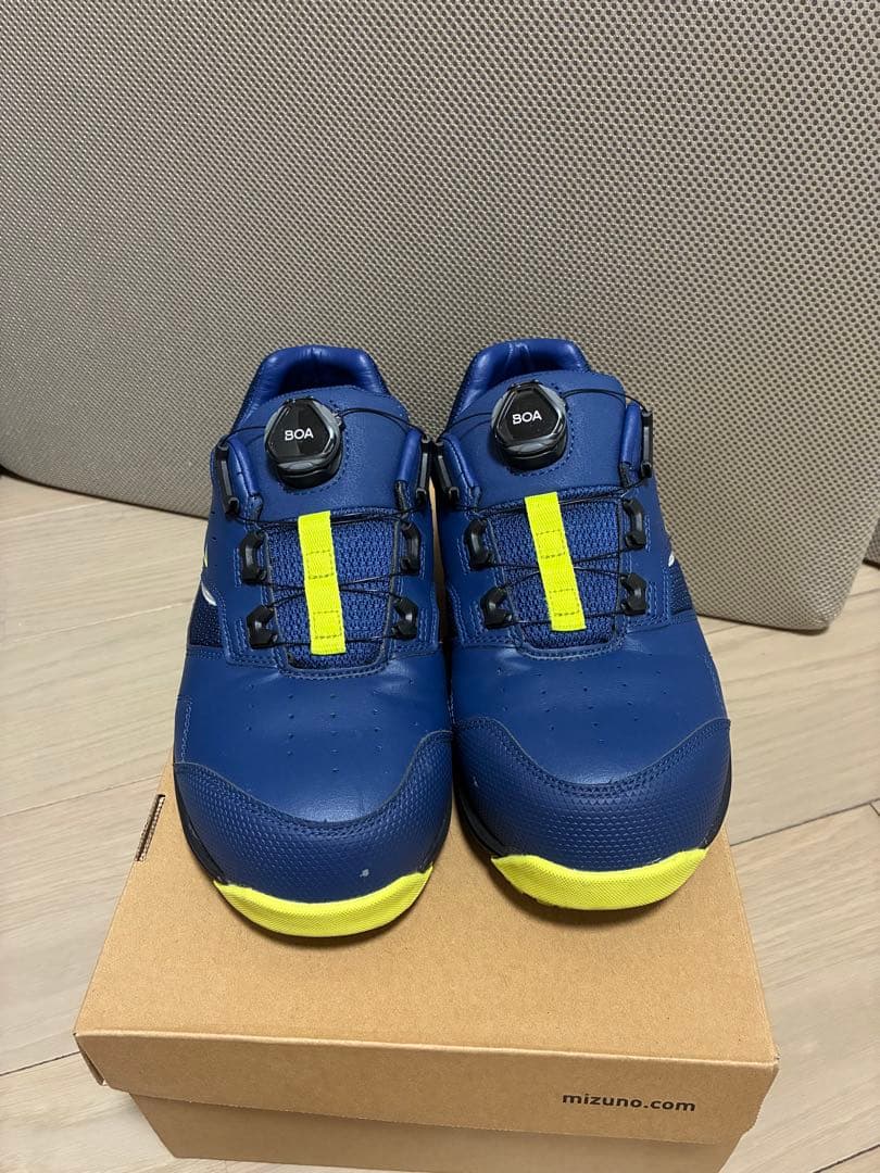 最終値下げMizuno BOA安全靴 ネイビー/イエロー