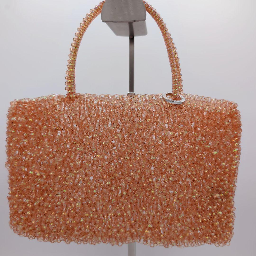 ANTEPRIMA アンテプリマ　ワイヤーバッグ　ビーズハンドバッグ オレンジ