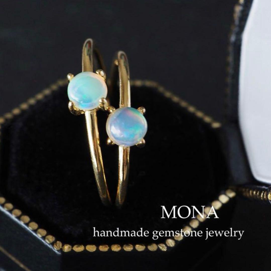 【ERI】宝石質ラピスラズリ×クリスタルのフリーサイズリング