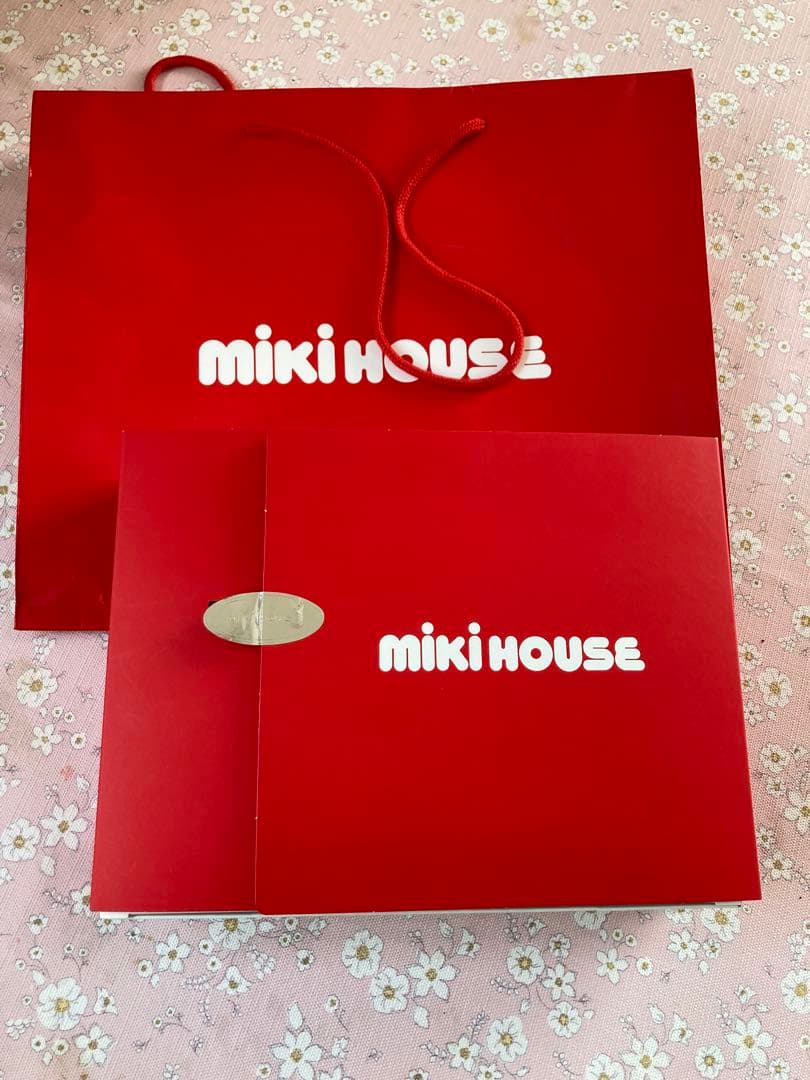 ミキハウス オーバーオール 80cm新品未使用　箱入り、袋付き