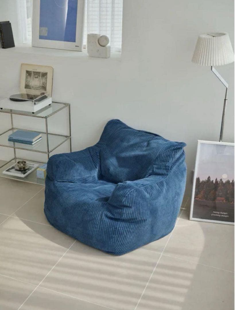 【美品】LOOSY HUGME 1人掛けビーズソファ ネイビー