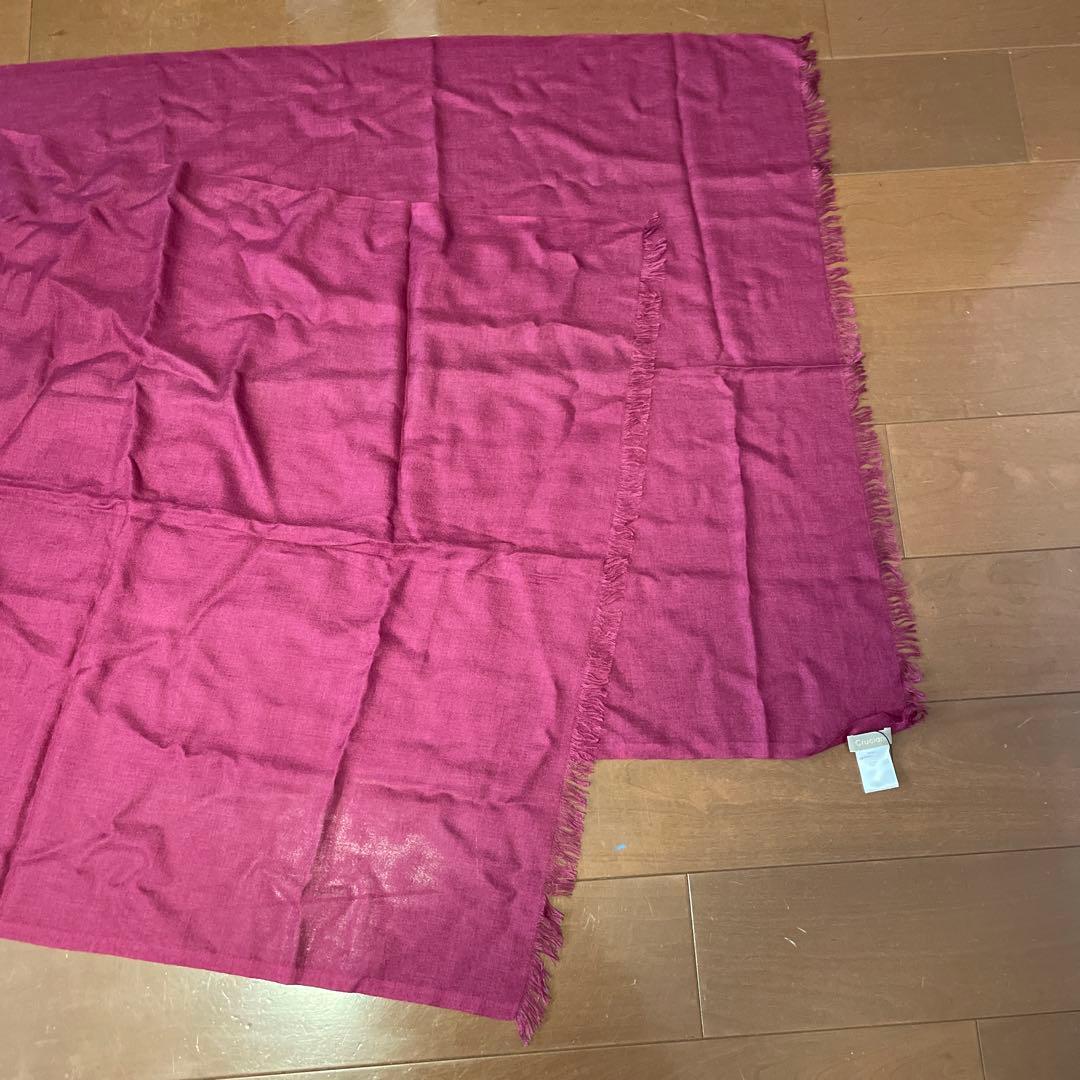 ⑤クルチアーニ　cruciani カシミア　シルク　ストール　新品未使用　エンジ