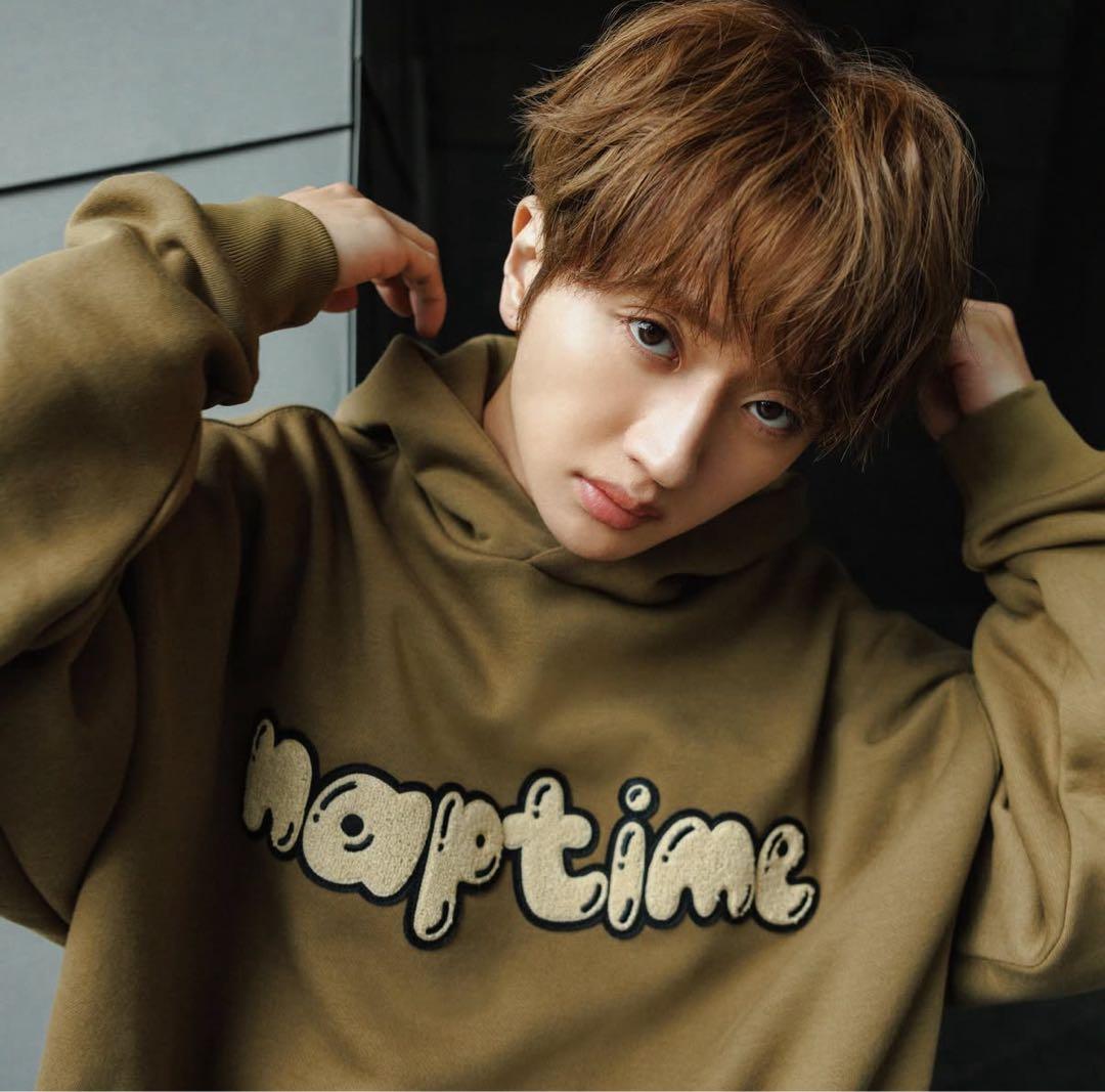 Naptime. ワッペンパーカー　フーディ　カーキ　Sサイズ　美品