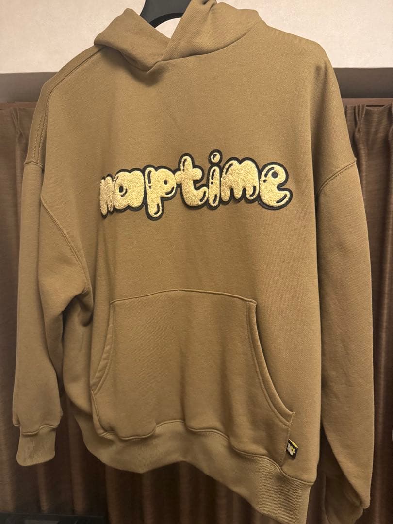 Naptime. ワッペンパーカー　フーディ　カーキ　Sサイズ　美品