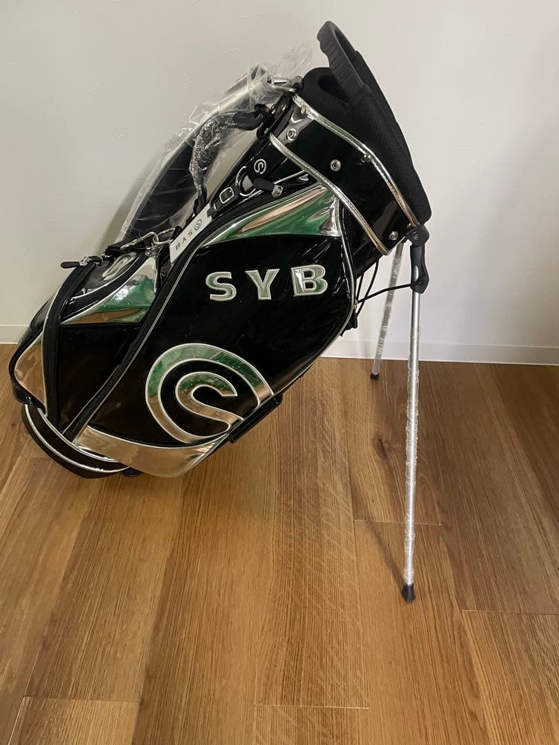 SYB スタンド付きゴルフバッグ ブラック/シルバー