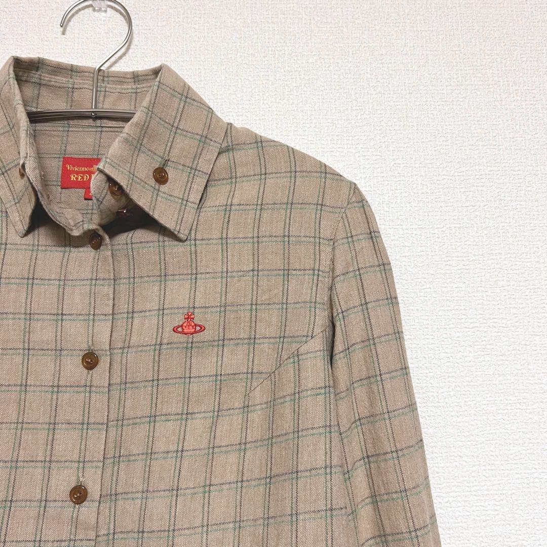 ヴィヴィアンウエストウッド　チェックシャツ　長袖　オーブ刺繍