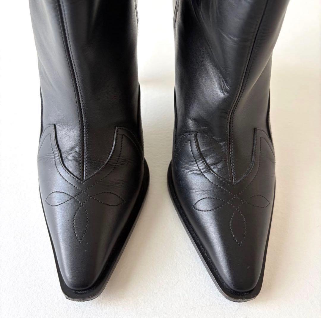 NINARICCI ニナリッチ ウエスタン ブーツ ピンヒール レザー 本革