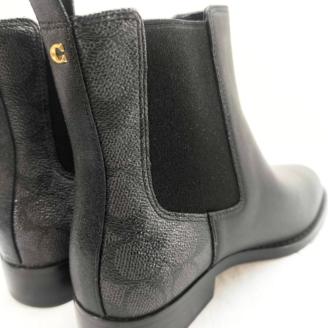 新品 コーチ ショートブーツ シグネチャー cマーク サイドゴアブーツ