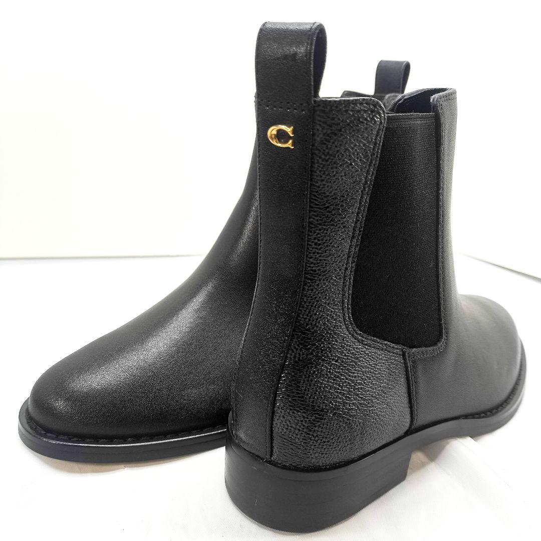 新品 コーチ ショートブーツ シグネチャー cマーク サイドゴアブーツ