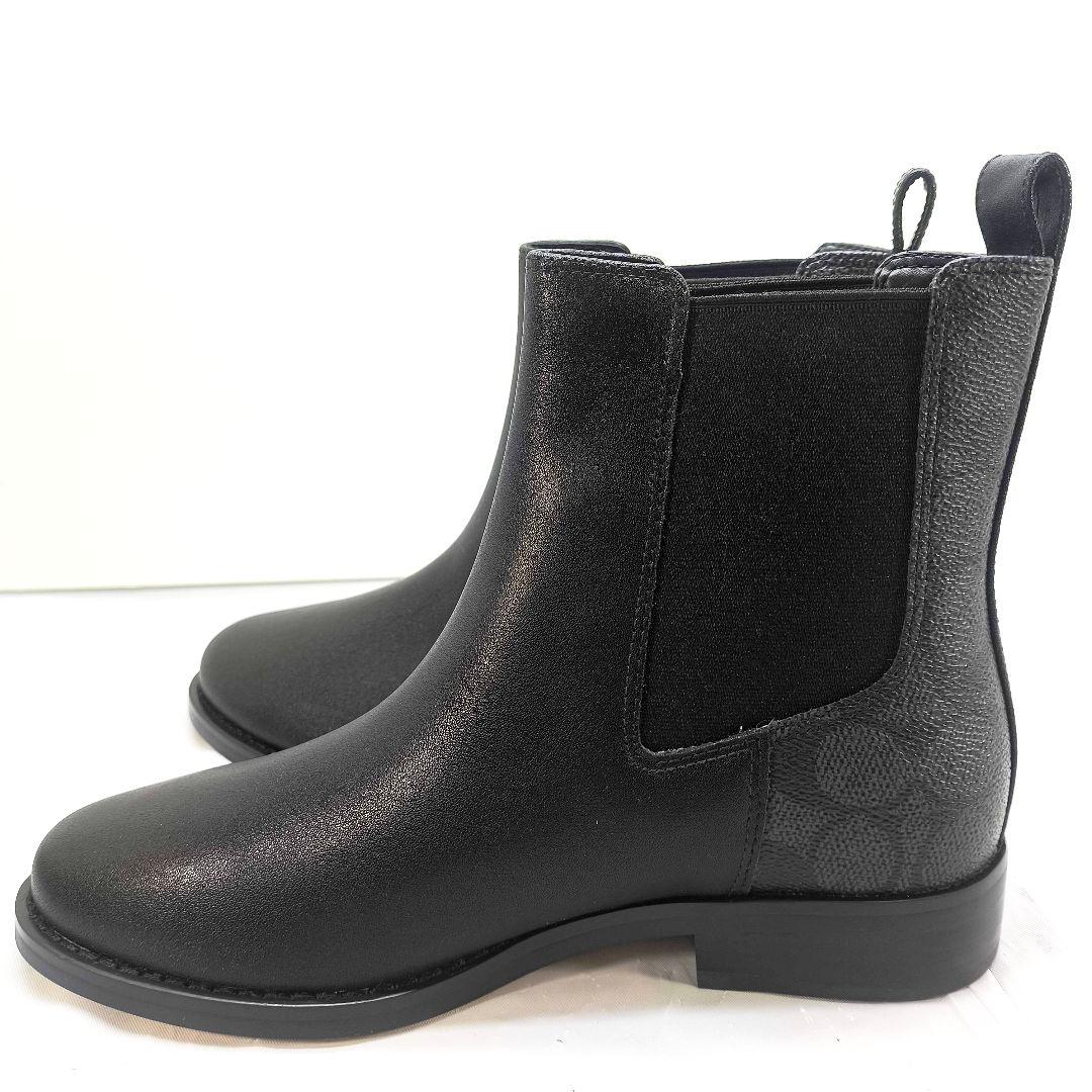 新品 コーチ ショートブーツ シグネチャー cマーク サイドゴアブーツ