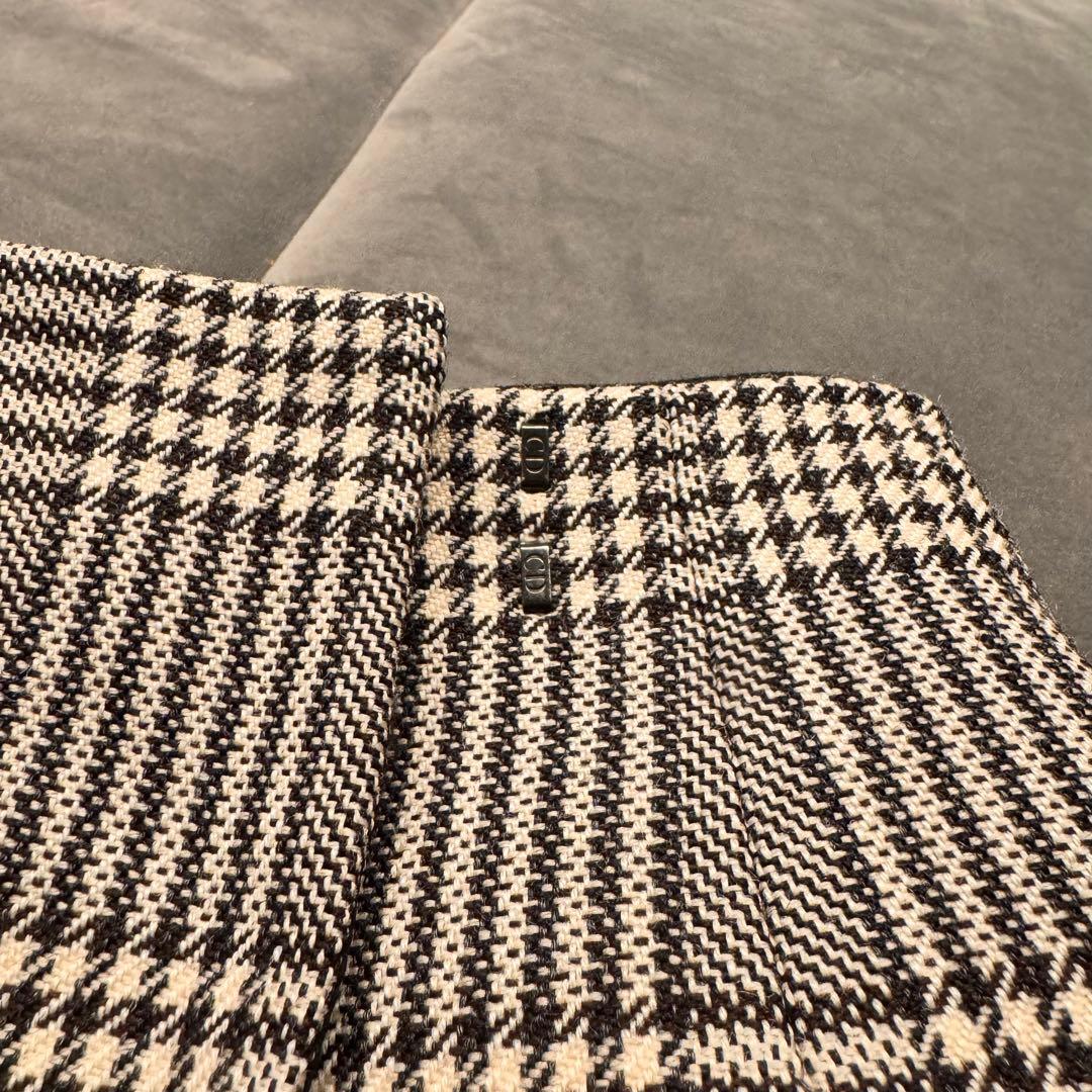 Christian Dior チェック柄 ハイウエストショートパンツ