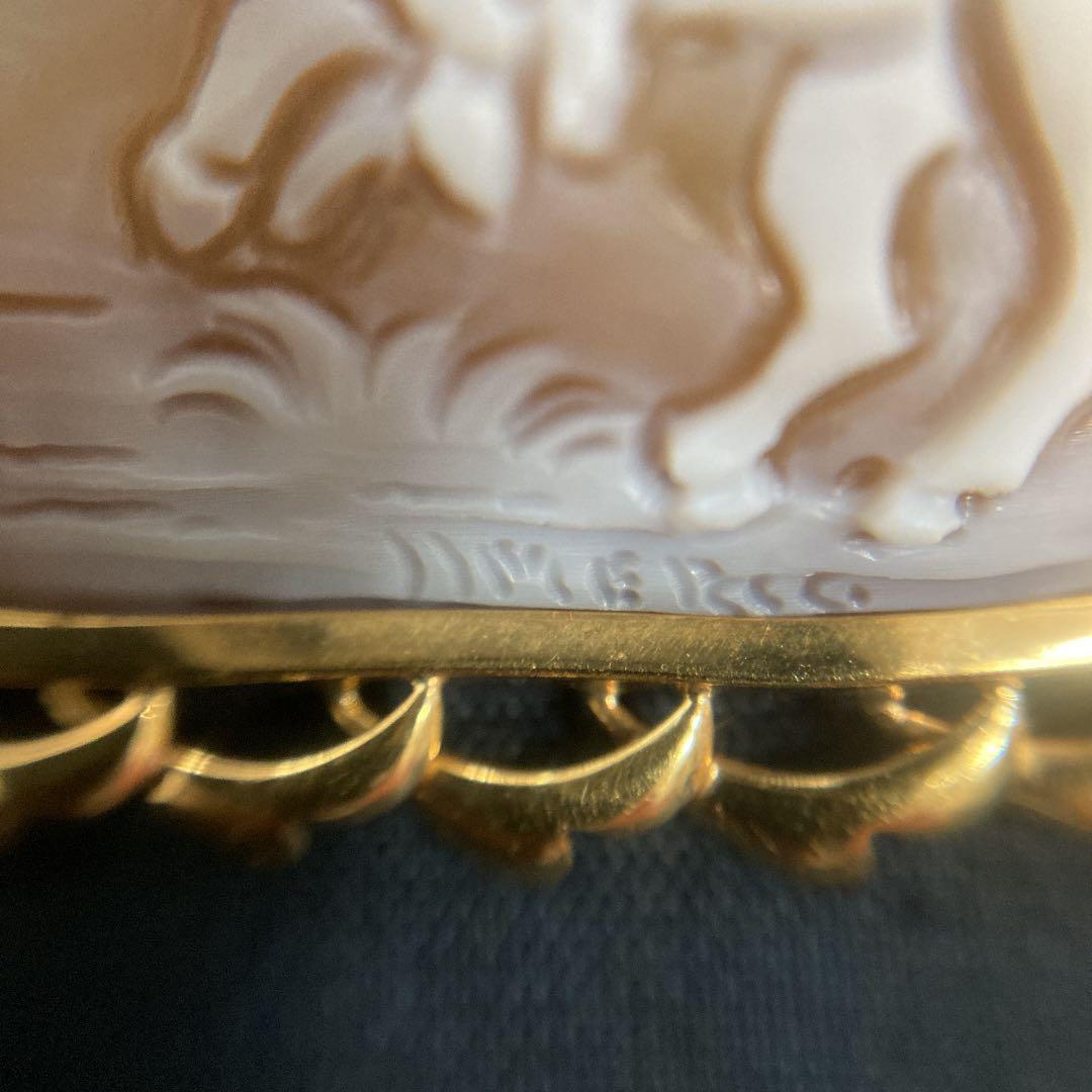 ち*ん様 シェルカメオブローチ(留め具K18)