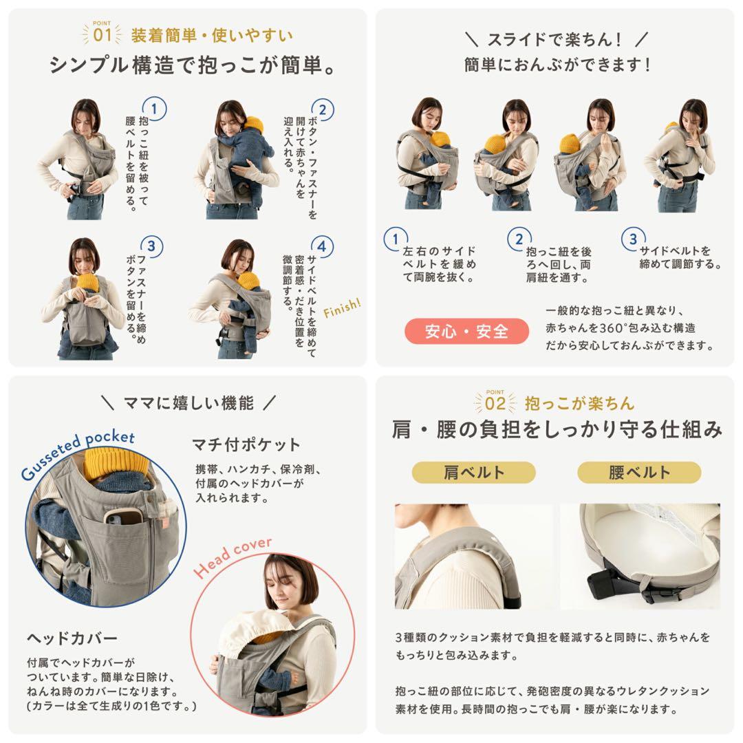 【未使用品】キューズベリー　CUSE BERRY 抱っこ紐　Nico ベージュ