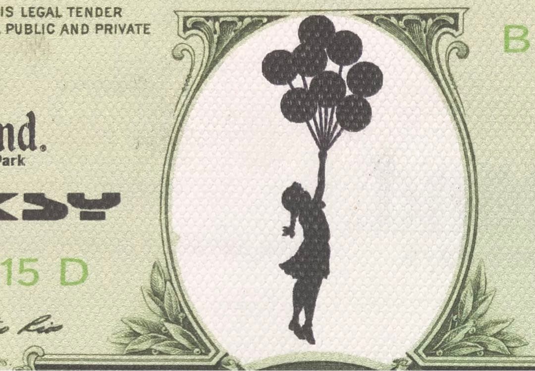 Banksy バンクシー 「Balloon Debate」1ドル 書類フルセット